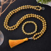 Collier Mala en Citrine + Bracelet Offert